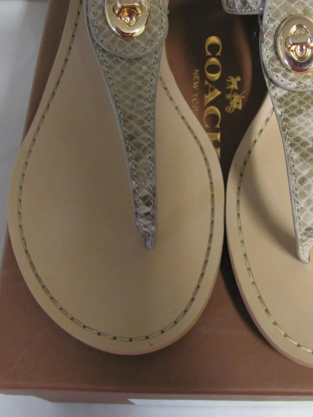 COACH INGRID NAT. PRINT SNAKE SANDALS NIB coach ingrid